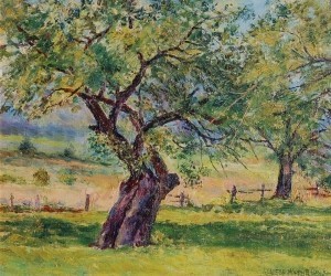 Washburn, Louese. North of Jacksonville. Oil on board, 11 by 13 inches.