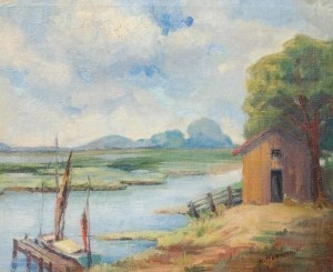 Weatherby, Evelyn  Mae. North of Jacksonville, Oil on canvas, 20 by 24 inches.