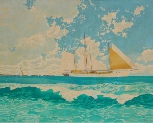 Winslow, Morton. Keys on the Horizon. Oil on canvas, 24 by 30 inches. Exhibited Sarasota Art Association.